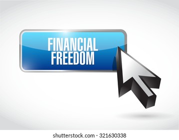 financial freedom isolated button sign concept illustration design graphic