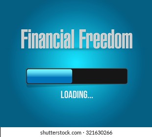 financial freedom loading bar sign concept illustration design graphic