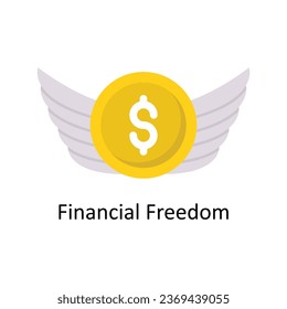 Financial Freedom vector Flat Icon Design illustration. Symbol on White background EPS 10 File