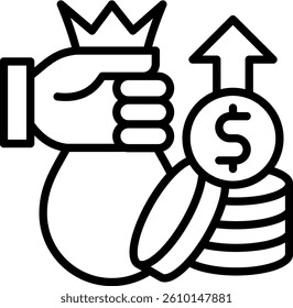 Financial Gain Icon Line Vector Illustration