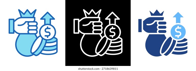 Ícone de Ganho Financeiro - Ilustração do Vetor no estilo triplo