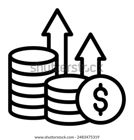 Financial Gain Vector Line Icon Design