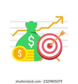 Financial goal concept illustration flat design vector eps10. simple, modern graphic element for landing page ui, infographic, icon