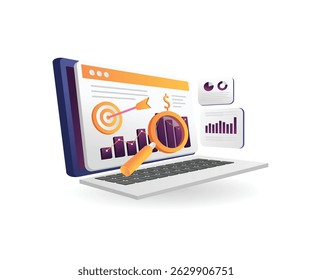 Financial goal dashboard on laptop screen