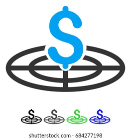 Financial Goal flat vector pictogram. Financial Goal icon with gray, black, blue, green color versions.