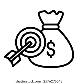 Financial Goal Icon Element For Design