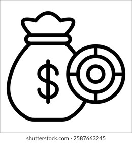 Financial Goal Icon Element For Design