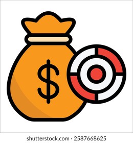 Financial Goal Icon Element For Design