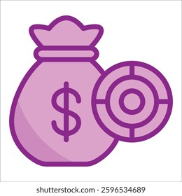 Financial Goal Icon Element For Design