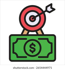 Elemento de icono de objetivo financiero para diseño