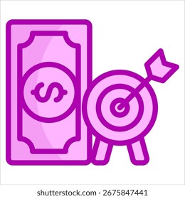 Financial Goal Icon Element For Design