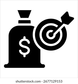 Elemento de icono de objetivo financiero para diseño