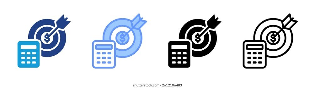Financial Goal icon set multiple style collection