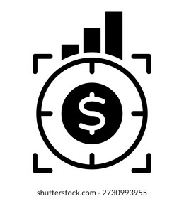 Icono de objetivo financiero - Iconos de glifo negro sólido para la contabilidad y los negocios