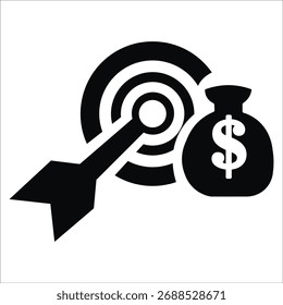 Finanzzielsymbole. einfacher fester Vektor