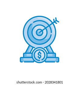 ilustración de estilo de icono del vector de los colores azules del objetivo financiero. archivo EPS 10