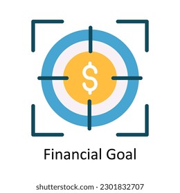 Icono plano del vector de objetivo financiero Símbolo de finanzas sobre archivo EPS 10 de fondo blanco