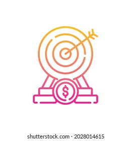 ilustración de estilo de icono de gradiente de vector de objetivo financiero. Archivo EPS 10