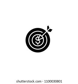 Financial goals black icon concept. Financial goals flat  vector symbol, sign, illustration.