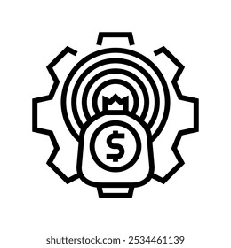 financial goals budget planning line icon vector. financial goals budget planning sign. isolated contour symbol black illustration