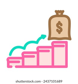 financial goals color icon vector. financial goals sign. isolated symbol illustration