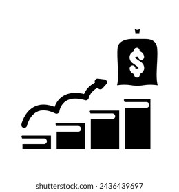 financial goals glyph icon vector. financial goals sign. isolated symbol illustration