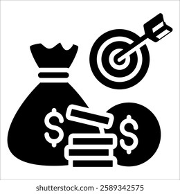 Financial Goals Icon Element For Design