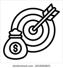 Elemento de icono de objetivos financieros para el diseño