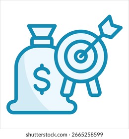 Elemento de icono de objetivos financieros para el diseño