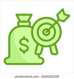 Elemento de icono de objetivos financieros para el diseño