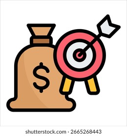 Financial Goals Icon Element For Design