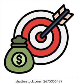 Elemento de icono de objetivos financieros para el diseño