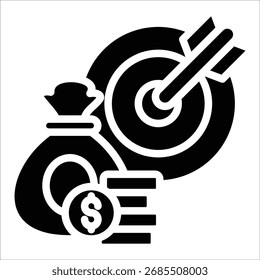 Elemento Ícone De Metas Financeiras Para Design