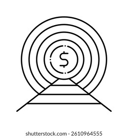financial goals line icon vector. financial goals sign. isolated contour symbol black illustration