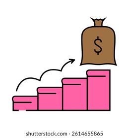 financial goals line icon vector. financial goals sign. isolated symbol illustration