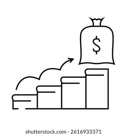 financial goals line icon vector. financial goals sign. isolated contour symbol black illustration