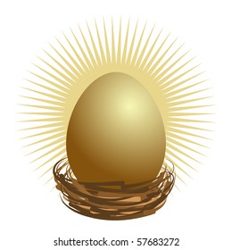 Financial golden nest egg concept.
