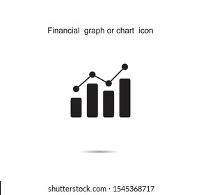 Financial  graph or chart  icon design vector illustration graphic on background