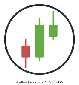 Financial Graph in Circle vector Crypto-currency Analytics concept icon or design element