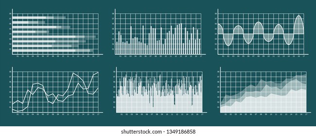 Financial graph. Digital schedule finances currency line trade statistic market growth business diagram analysis infographic flat vector backgrounds