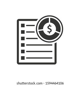financial graph and growth report document icon symbol