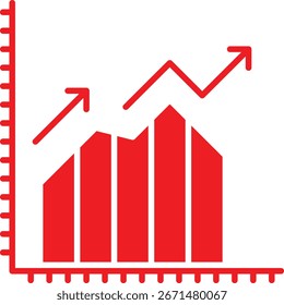 Financial Graph Growth sinle vector icon illustration