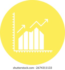 Ilustración de icono de Vector único de crecimiento de gráfico financiero