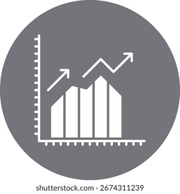 Financial Graph Growth sinle vector icon illustration