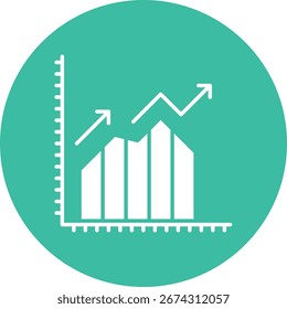 Ilustración de icono de Vector único de crecimiento de gráfico financiero