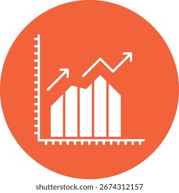 Finanzdiagramm Wachstum, einzelne Vektorgrafik