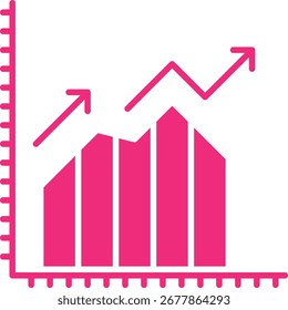 Ilustración de icono de Vector único de crecimiento de gráfico financiero