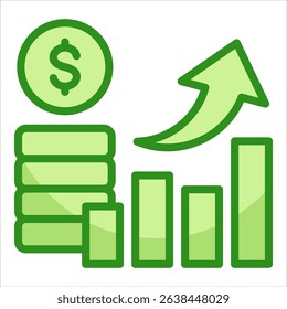 Financial Graph Icon Element For Design