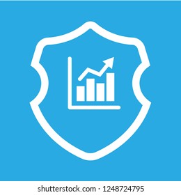 financial graph icon and protection shield. Security ssl icon,emblem, label, badge,sticker, logo. Designed for your web site design, logo, app, UI