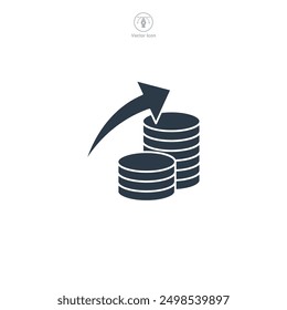 Ilustración vectorial del icono del gráfico financiero aislada en el fondo blanco